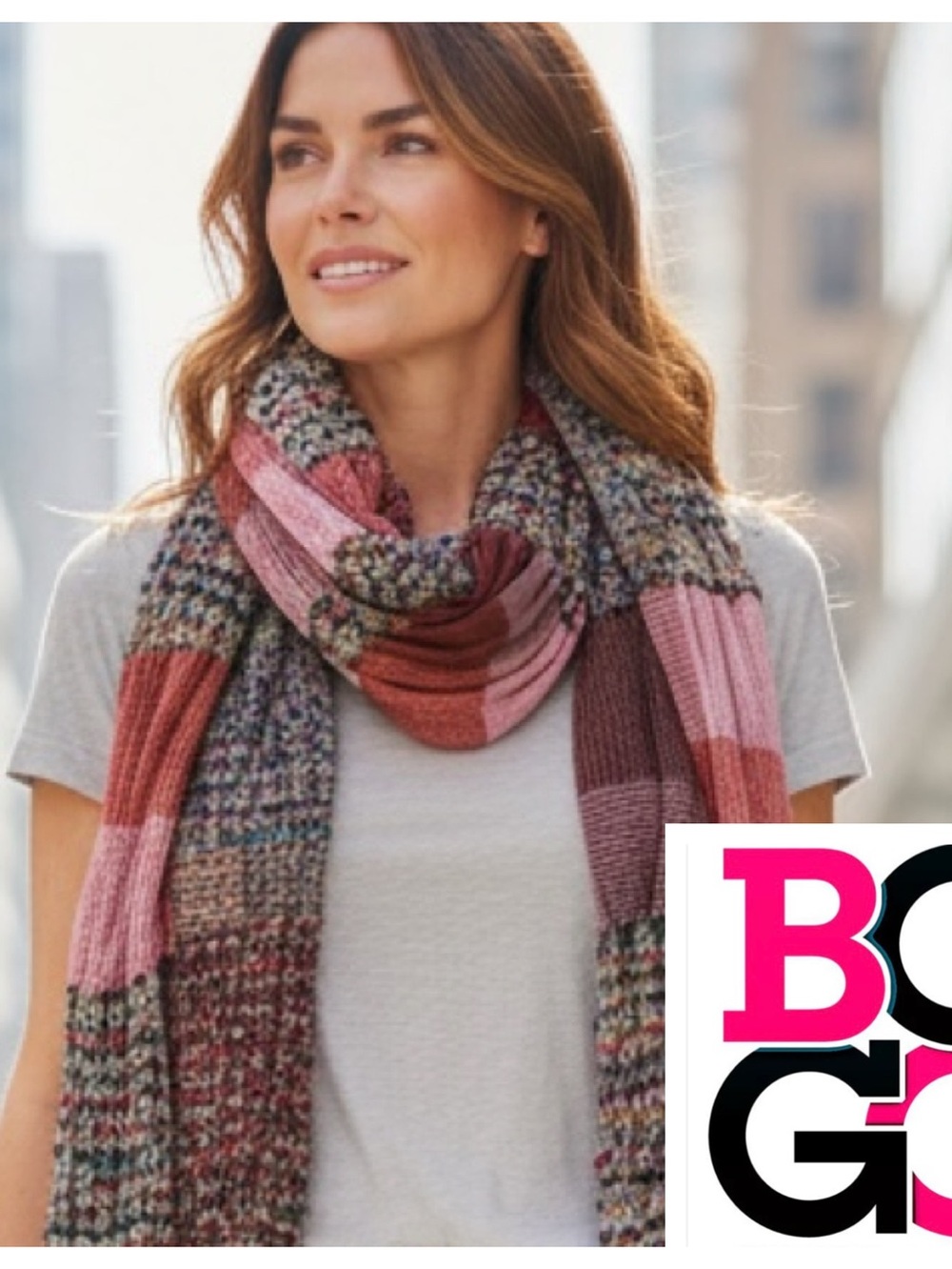 Tres Chic Scarf Mixed media Boho NWT